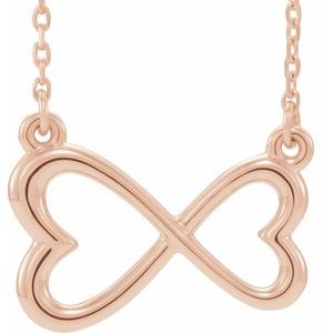 14K Rose Infinity-Inspired Heart 16-18" Necklace - BN & CO JEWELRY