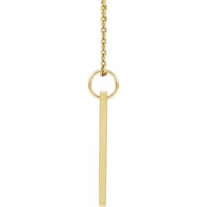 14K Yellow .03 CT Natural Diamond Engravable Bar 16-18" Necklace - BN & CO JEWELRY