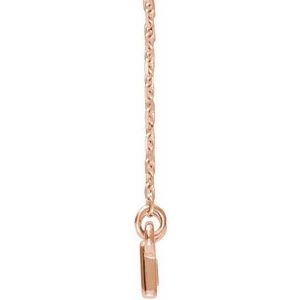 14K Rose Rectangle Bar 16-18" Necklace - BN & CO JEWELRY