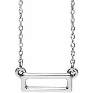 14K White Rectangle Bar 16-18" Necklace - BN & CO JEWELRY
