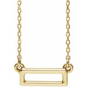 14K Yellow Rectangle Bar 16-18" Necklace - BN & CO JEWELRY