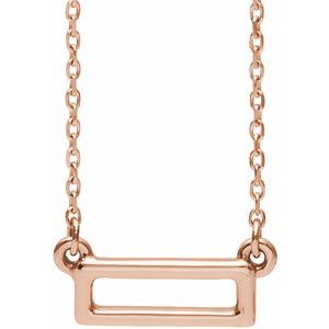 14K Rose Rectangle Bar 16-18" Necklace - BN & CO JEWELRY