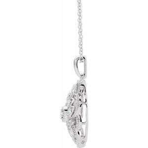 Sterling Silver 1/6 CTW Natural Diamond 16-18" Necklace - BN & CO JEWELRY
