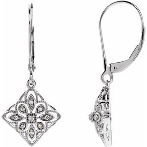 Sterling Silver 1/10 CTW Natural Diamond Granulated Filigree Earrings - BN & CO JEWELRY