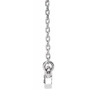 14K White 1/5 CTW Natural Diamond Bar 16-18" Necklace - BN & CO JEWELRY