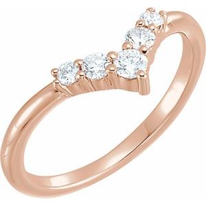 14K Rose 1/4 CTW Diamond Graduated "V" Ring - BN & CO JEWELRY