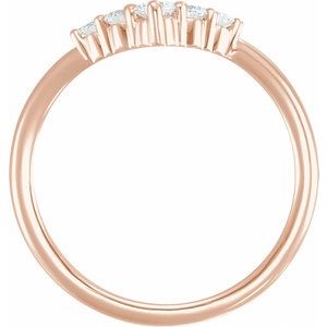 14K Rose 1/4 CTW Diamond Graduated "V" Ring - BN & CO JEWELRY