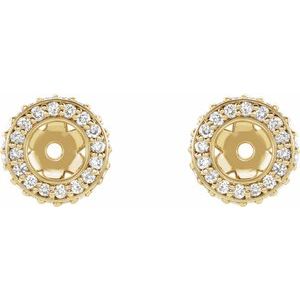 14K Yellow 1/5 CTW Natural Diamond Earrings Jacket with 3.5 mm ID - BN & CO JEWELRY