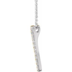 14K White/Yellow 1/3 CTW Natural Diamond Rectangle 16-18" Necklace - BN & CO JEWELRY