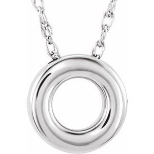 Sterling Silver 10 mm Circle 18" Necklace - BN & CO JEWELRY