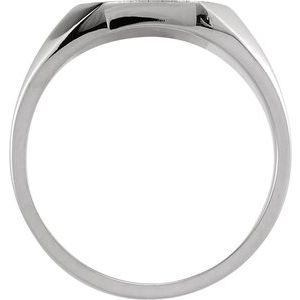 14K White 9x7 mm Octagon Signet Ring - BN & CO JEWELRY