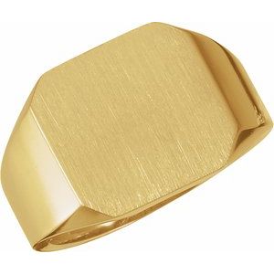14K Yellow 15 mm Octagon Signet Ring - BN & CO JEWELRY