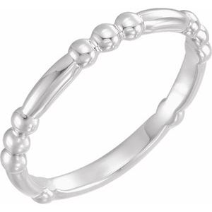 14K White Stackable Bead Ring - BN & CO JEWELRY