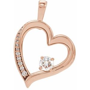 14K Rose 1/3 CTW Natural Diamond Pendant - BN & CO JEWELRY