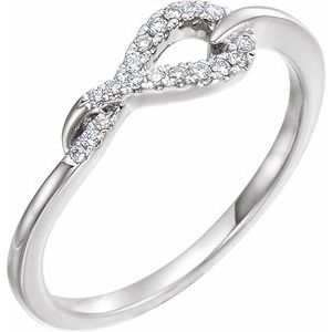 14K White 1/10 CTW Natural Diamond Knot Ring - BN & CO JEWELRY