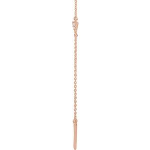 14K Rose .05 CTW Natural Diamond Triangle 16-18" Necklace - BN & CO JEWELRY