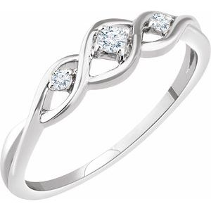 14K White .08 CTW Natural Diamond Freeform Ring - BN & CO JEWELRY