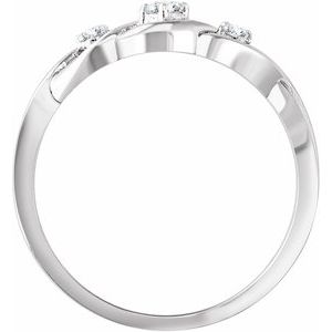 14K White .08 CTW Natural Diamond Freeform Ring - BN & CO JEWELRY