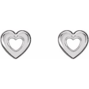 Sterling Silver 8.5x8 mm Heart Earrings - BN & CO JEWELRY