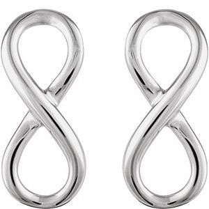14K White Infinity-Inspired Earrings - BN & CO JEWELRY