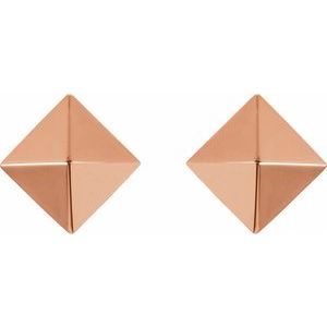 14K Rose Pyramid Earrings - BN & CO JEWELRY