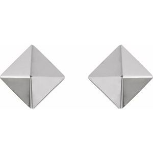 14K White Pyramid Earrings - BN & CO JEWELRY