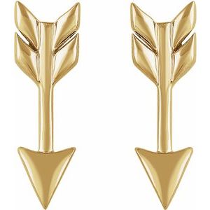 14K Yellow Arrow Earrings - BN & CO JEWELRY
