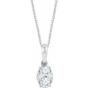 14K White 1/3 CTW Natural Diamond 16-18" Necklace - BN & CO JEWELRY