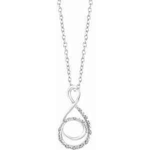 Sterling Silver .05 CTW Natural Diamond Freeform 16-18" Necklace - BN & CO JEWELRY