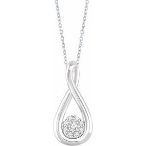 Sterling Silver 1/10 CTW Natural Diamond Freeform 16-18" Necklace - BN & CO JEWELRY