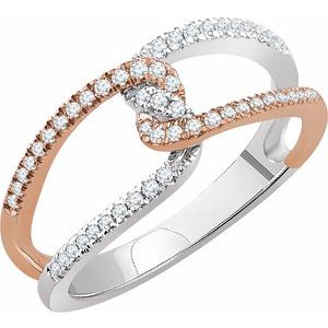 14K White/Rose 1/4 CTW Natural Diamond Ring - BN & CO JEWELRY