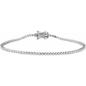14K White 9/10 CTW Natural Diamond 7" Line Bracelet - BN & CO JEWELRY