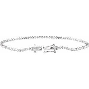 14K White 9/10 CTW Natural Diamond 7" Line Bracelet - BN & CO JEWELRY