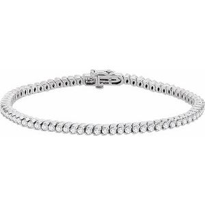 14K White 2 3/4 CTW Natural Diamond 7" Line Bracelet - BN & CO JEWELRY