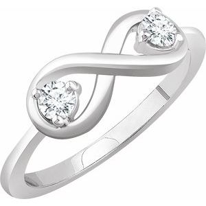 14K White 1/4 CTW Natural Diamond Infinity-Inspired Ring - BN & CO JEWELRY