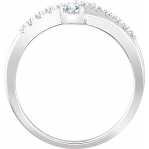 14K White 1/4 CTW Natural Diamond Two-Stone Ring - BN & CO JEWELRY