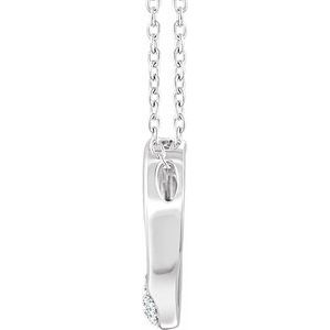 14K White 1/5 CTW Natural Diamond Heart 16-18" Necklace - BN & CO JEWELRY