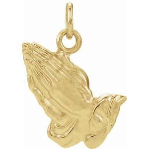14K Yellow 15.75x13 mm Praying Hands Pendant - BN & CO JEWELRY