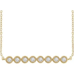 14K Yellow 1/5 CTW Natural Diamond Bar 16-18" Necklace - BN & CO JEWELRY