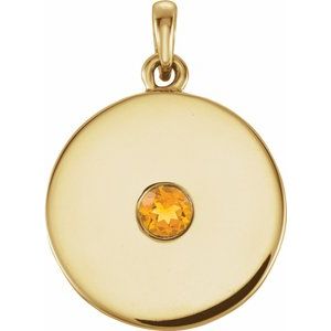 14K Yellow 1/10 CTW Natural Diamond Disc Pendant - BN & CO JEWELRY