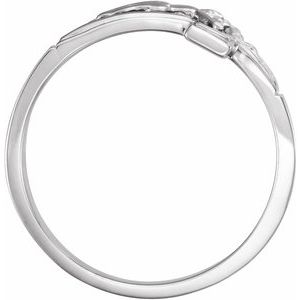 14K White 12 mm Crucifix Chastity Ring Size 7 - BN & CO JEWELRY