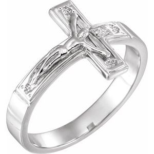 14K White 12 mm Crucifix Chastity Ring Size 7 - BN & CO JEWELRY
