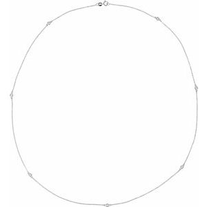 Sterling Silver 1/4 CTW Natural Diamond 7-Station 24" Necklace - BN & CO JEWELRY