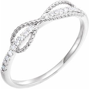 14K White 1/10 CTW Diamond Infinity-Inspired Ring - BN & CO JEWELRY