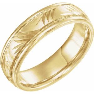 14K Yellow 6 mm Design Band Size 11.5 - BN & CO JEWELRY