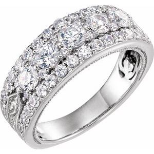 Platinum 1 1/2 CTW Natural Diamond Anniversary Band - BN & CO JEWELRY