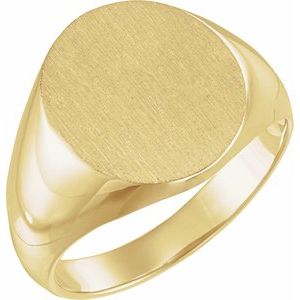 10K Yellow 14x12 mm Oval Signet Ring - BN & CO JEWELRY
