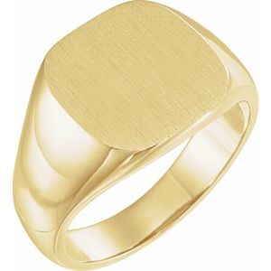 14K Yellow 14 mm Square Signet Ring - BN & CO JEWELRY
