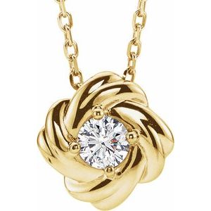 14K Yellow 1/6 CTW Natural Diamond Knot 16-18" Necklace - BN & CO JEWELRY