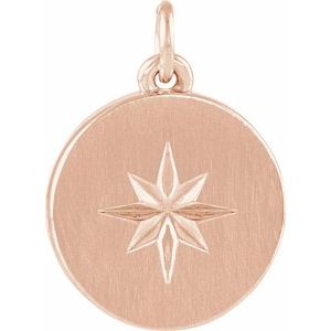14K Rose Starburst Disc Pendant - BN & CO JEWELRY